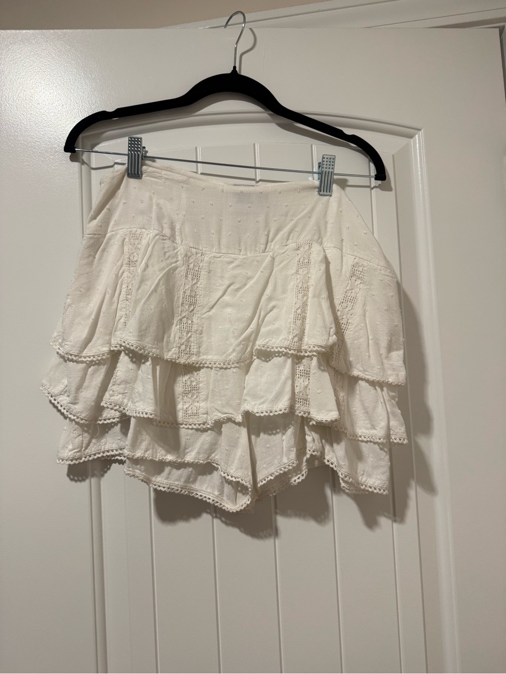 Princess Polly Ivory Layered Ruffle Skort